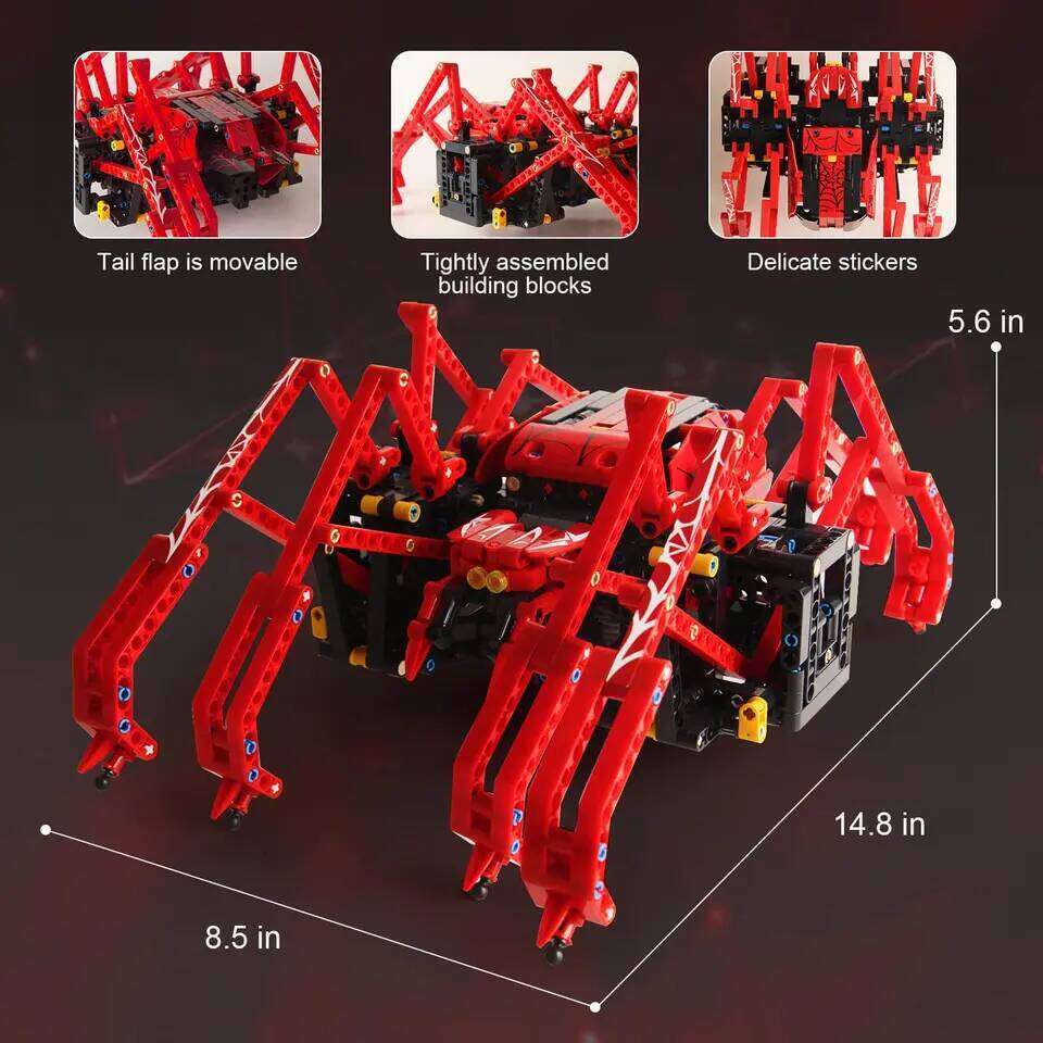 818pcs Remote Control Red Spider STEM Robot Building Block Kit MOC Science Construction Play Sets Educational Toy for Kids Gifts Z260306