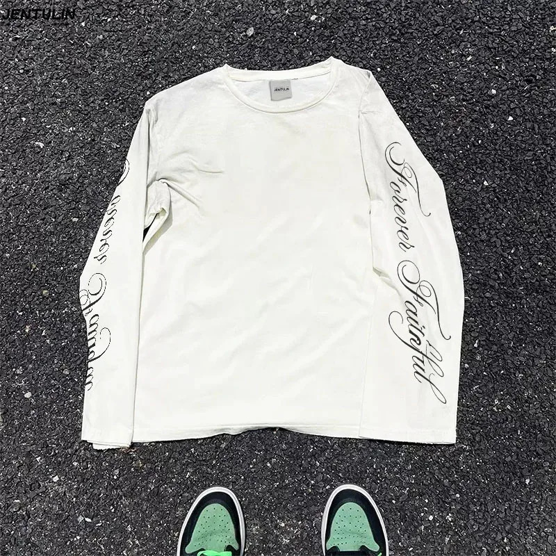 Men Clothing High Quality Letters Graphic Printing Casual Loose Long Sleeve T Shirts Y2K Trend Women Fashion Vintage Streetwear 260303
