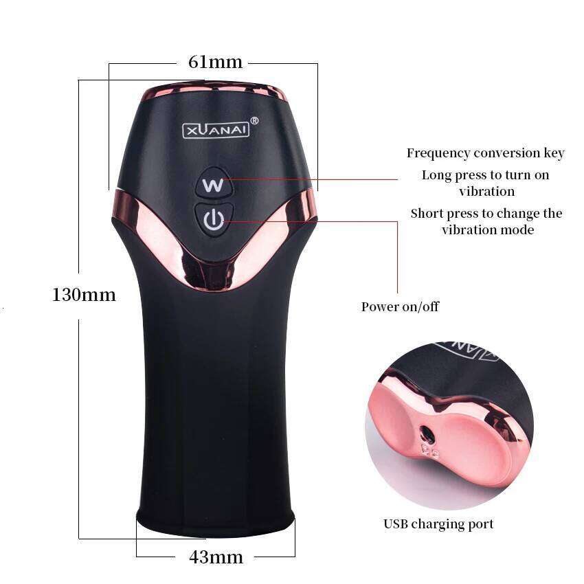 Pump Vibrator Penis Delay 12 Speed Male Masturbator Trainer Adult Automatic Glans Stimulate Exercise Oral Sex Toys for Men W260305