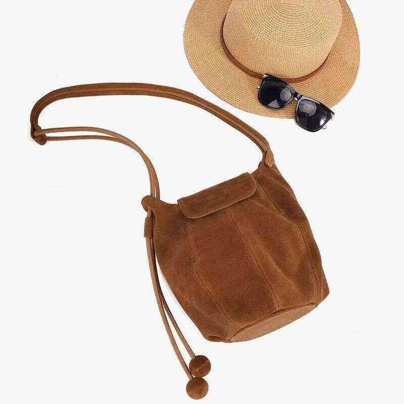 Frosted Suede Bucket Pumpkin For Women High End Niche Design Single Shoulder Underarm Crossbody Bag TIANOUDAISHU
