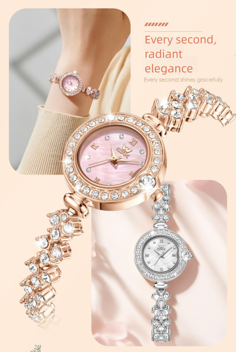 New OPK brand watch, fashionable diamond inlaid women's watch, waterproof, lightweight, luxurious small dial, fresh women's luxury watch