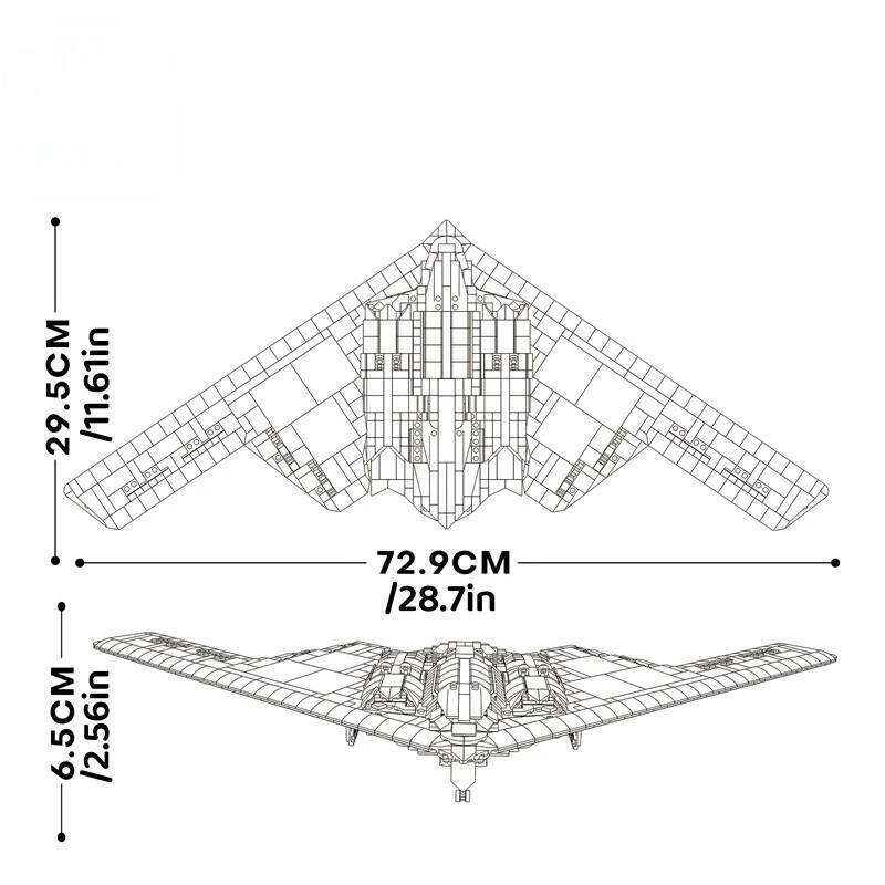 2063pcs B2 Stealth Bomber Building Blocks MOC Technical Military Model Kit Desktop Display Back to School Gift for Adults Z260306