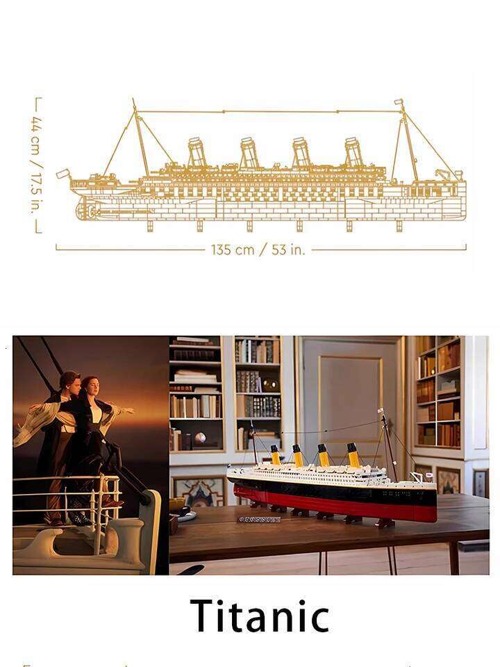 Chinese 8998Titanic Building Blocks Giant Ship 10000 Particle Adult High Difficulty 1.35-meter-long Toy Boy Gift Z260306