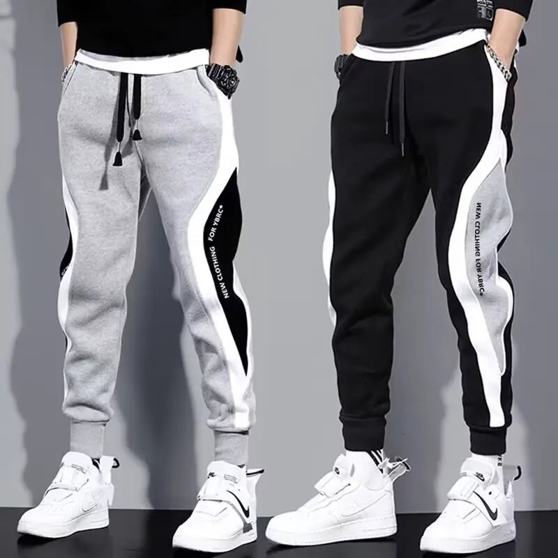 Men Black Pants Hip Hop Drawstring Jogger Fashion Comfortable Trousers Male Casual Sweatpants Loose Elastic Waist Sportswear 260304