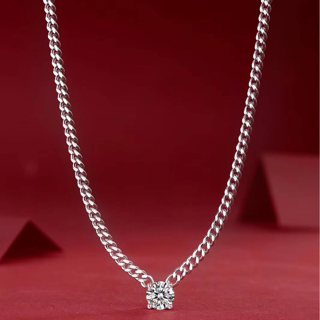 New Trend Hip Hop 925 Sterling Silver Moissanite Cuban Link Chain Minimalist Luxury Jewelry for Men Women Custom Necklace