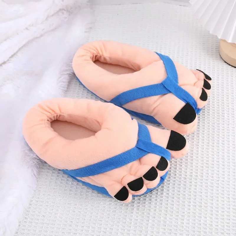 Creative Couples Slippers Funny Winter Big Feet Soft Warm Cotton House Slides Home Gift Idea S260305