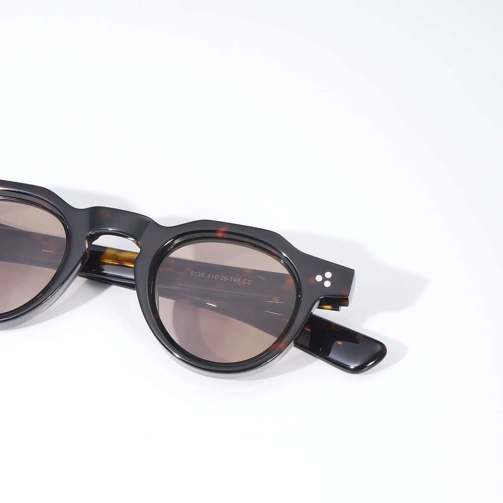 New Retro Thick Frame Acetate High-End Small Round Square Face Sun Protection Sunglasses Men Women High-Quality