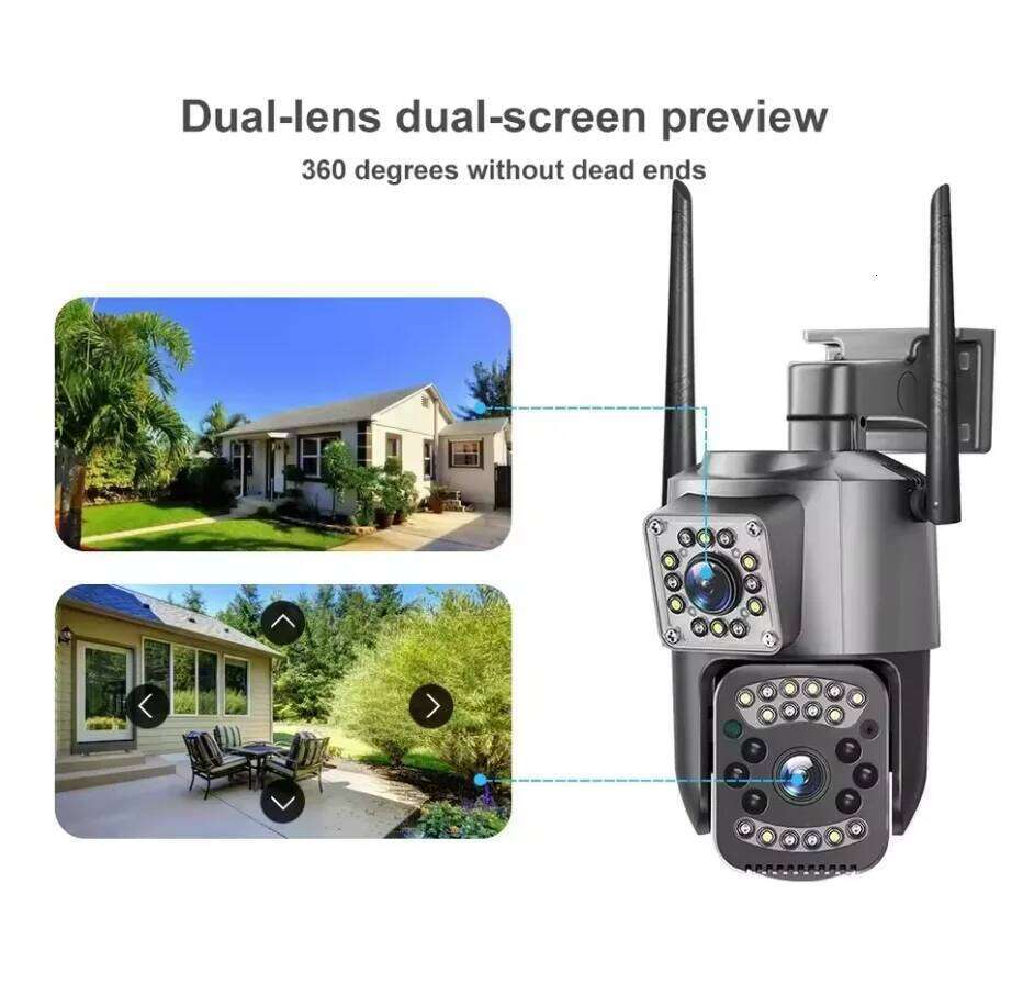 8MP 4K Lens PTZ Dual Screen AI Human Tracking Outdoor CD CARD 4MP WIFI Surveillance IP Camera V380 PRO 26W0306