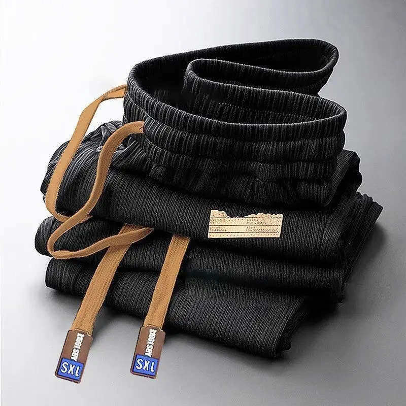 Mens Casual Trousers Ultra-thin Pants Mens Loose Straight Section Drape Ice Silk Pants Wide Leg Sports Casual Pants Fits 260306