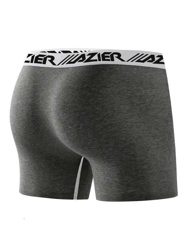 4 Piece Underwear Soft Comfortable Long Boxer Briefs Stylish Simple Contrasting High-end Men's Leggings