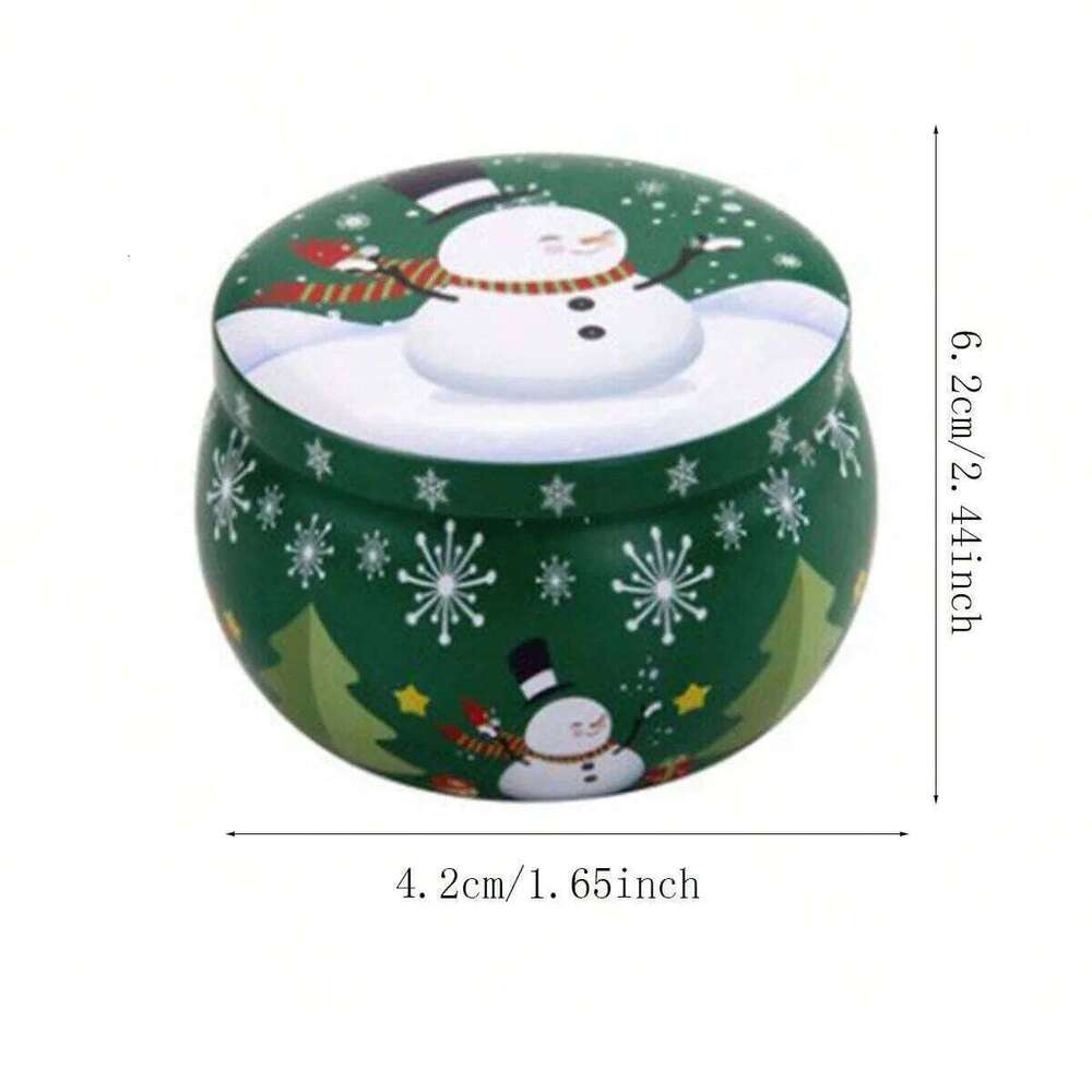 Christmas Atmosphere Santa Claus Tin Box Plant Formula Aroma Candles Suitable for Bedroom and Living Room W260304 W260305