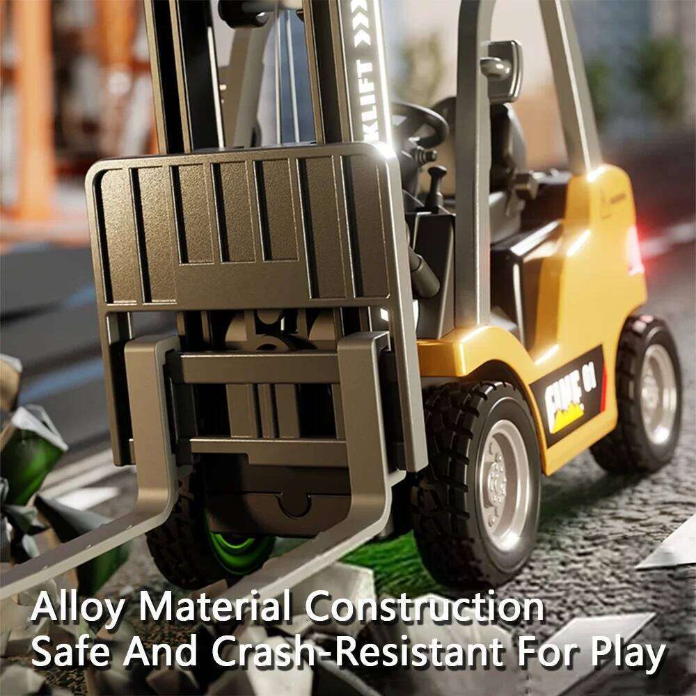 RC Truck Toys 1/64 Alloy Engineering Construction Vehicles Model Sound Light Collection Forklift Decoration Toy for Kid C260305