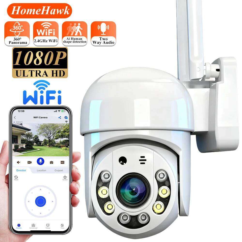 Wifi Outdoor Waterproof PTZ HD Security Video Wireless Camera AI Human Tuya Smart Life CCTV Surveillance Cam Kolintom App 26W0306