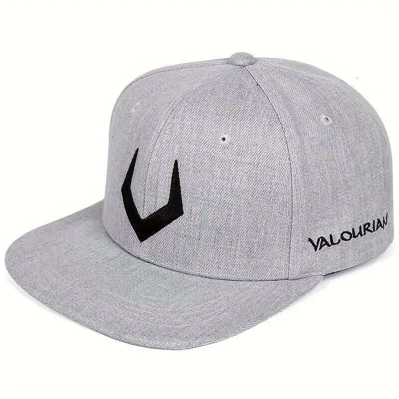 High quality Unisex Simple grey V 3D pierced Embroidery Bill Hip-Hop Hats Outdoor Adjustable Casual Baseball Caps Sunscreen Hat Y260304