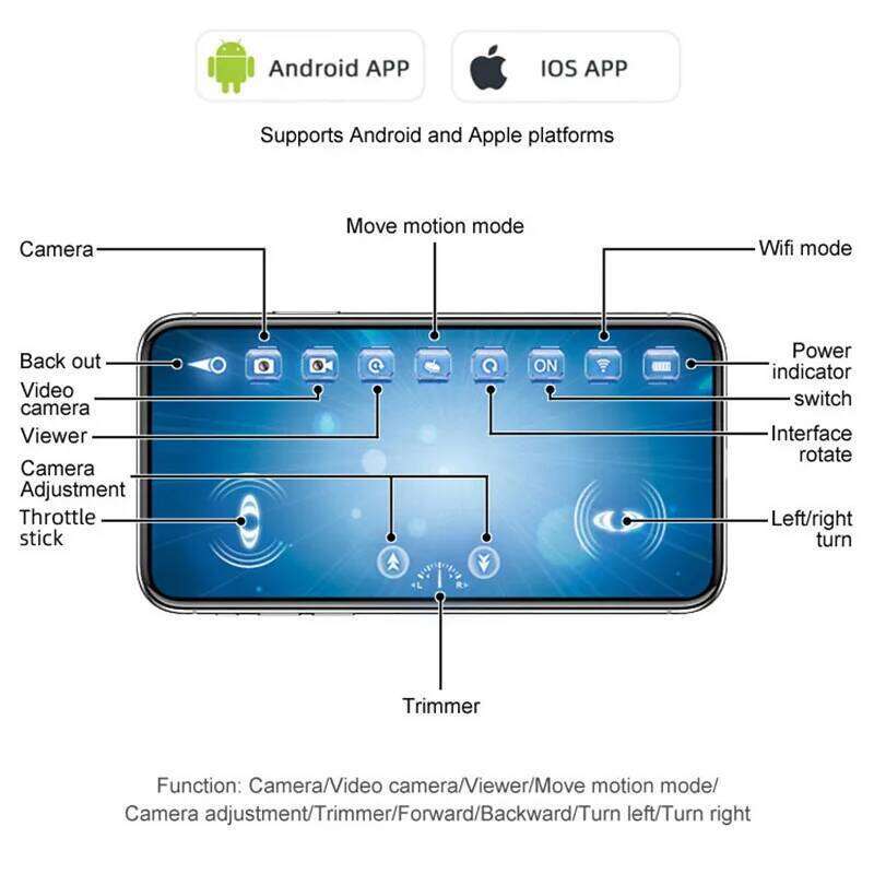 Tank FPV WIFI Real-time Quality Mini RC HD Camera Video Remote Control Robot Car Intelligent APP Wireless Toys C260305