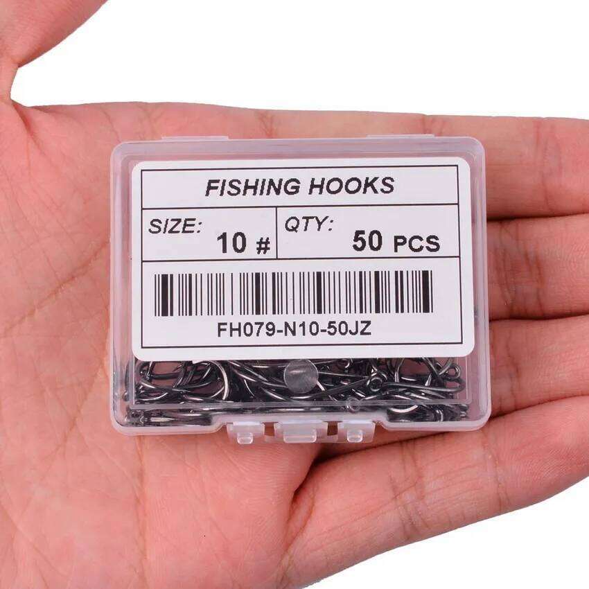 50pc / 20pc High Carbon Steel Hooks Set Barbed Single Circle Carp Hook Sea Fishinhook Fly Fishing Tackle Box Accessories S260305