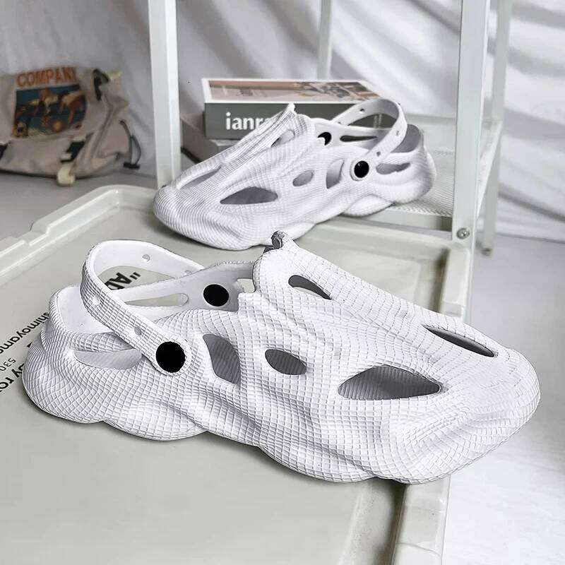 Litfun Men Fashion Summer Slippers 2025 New Hollow Hole Clogs Outdoor Non-slip Beach Slides Comfy Soft EVA House Sandals