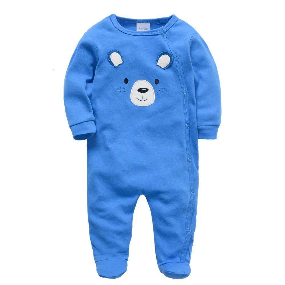 Kavkas Long Sleeve Cotton Boy Rompers 0-12 Months Bear Design Newbron Baby Boys Romper Overalls Costume Z260306