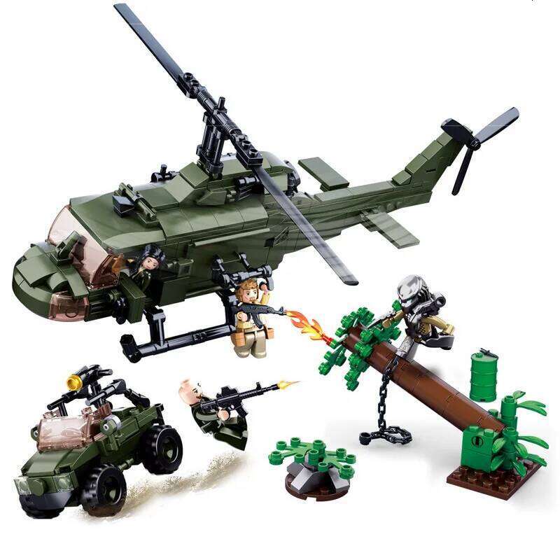 Predator Armored Car Vehicle Helicopter Plane Building Blocks Set Military Movie Bricks Classic Model Toys For Kids Xmas Gifts Z260306