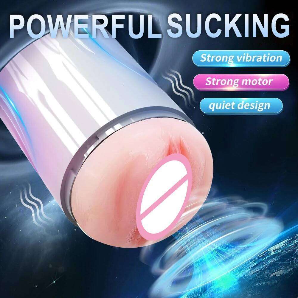 Automatic Sucking Vibrating Masturbation Cup Deep Throat Realistic Oral Vagina Blowjob Adult for Men Masturbate Supplies W260305