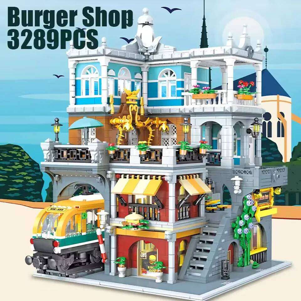 3289PCS Burger Shop Building Blocks House Model With Light City View Street Scence Subway Bricks Toys Kids Girls Adult Gifts Z260305