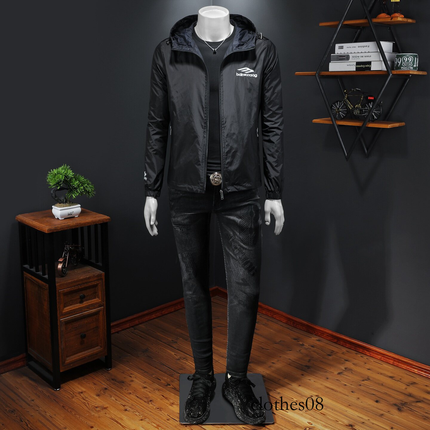Reversible European Style 2026 Spring New Men's Hooded Embroidered Jacket High-Quality Casual Coat Trendy