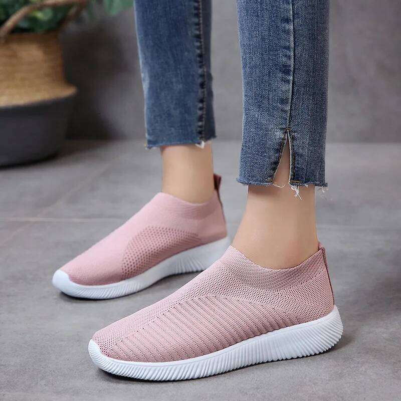 Vulcanized High Quality Sneakers Slip On Flats Shoes Women Loafers Plus Size 43 Walking Flat