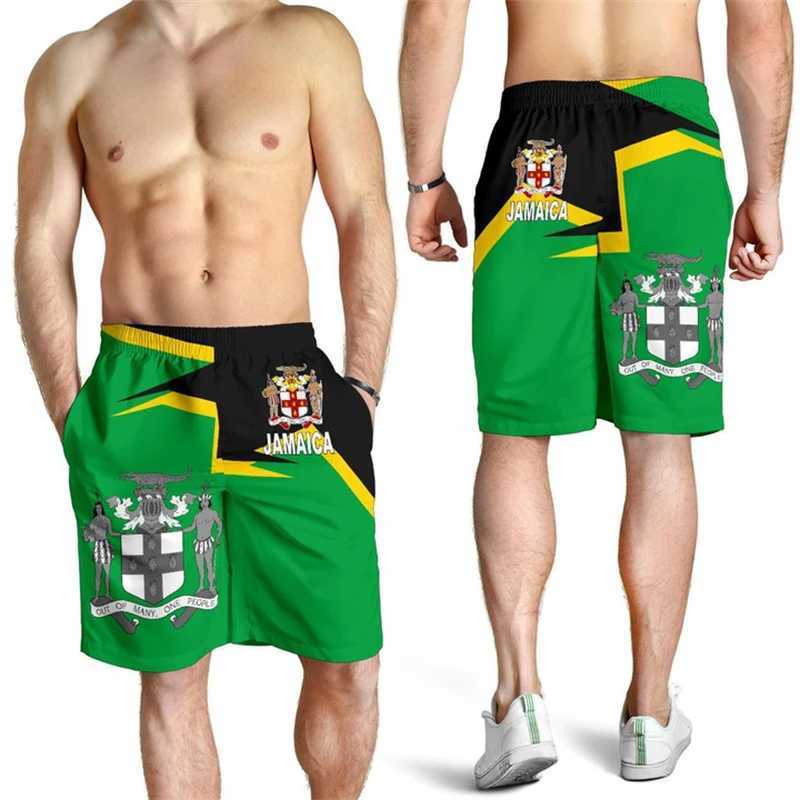 2024 Hawaiian Vacation Beach Shorts Jamaica Flag Print Oversized Sportswear Gym Trunks Quick Drying Ice Shorts Hawaii Swimsuit X260306
