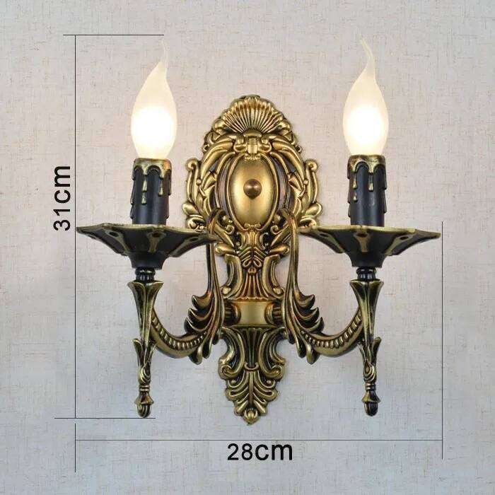 Easy to clean 2 Arms candle lamps Iron vintage Hallway lamp Pull tail LED bulb Dining Room wall sconce Bathroom XJ260305