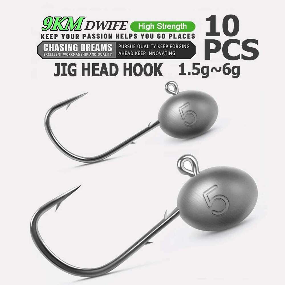 9KM 10Pcs Micro Jig Head 1.5g~7.5g Rockfish Ajing Angle Sharp Root Double Barbed Hook Saltwater Freshwater Tackle S260305