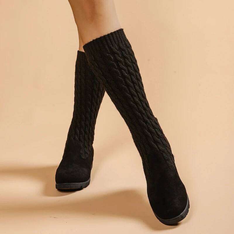 2025 Spring Autumn New Women's Knee length Fashion Sleeve style Retro Leisure High rise Socks and Boots