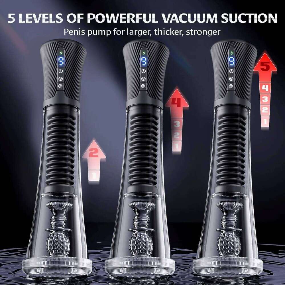 Masturbator Penis Pump Enlarger Transparent Visual Male Sex Toys for Men APP Control Vibrating Vacuum Suction Glans Trainer W260305