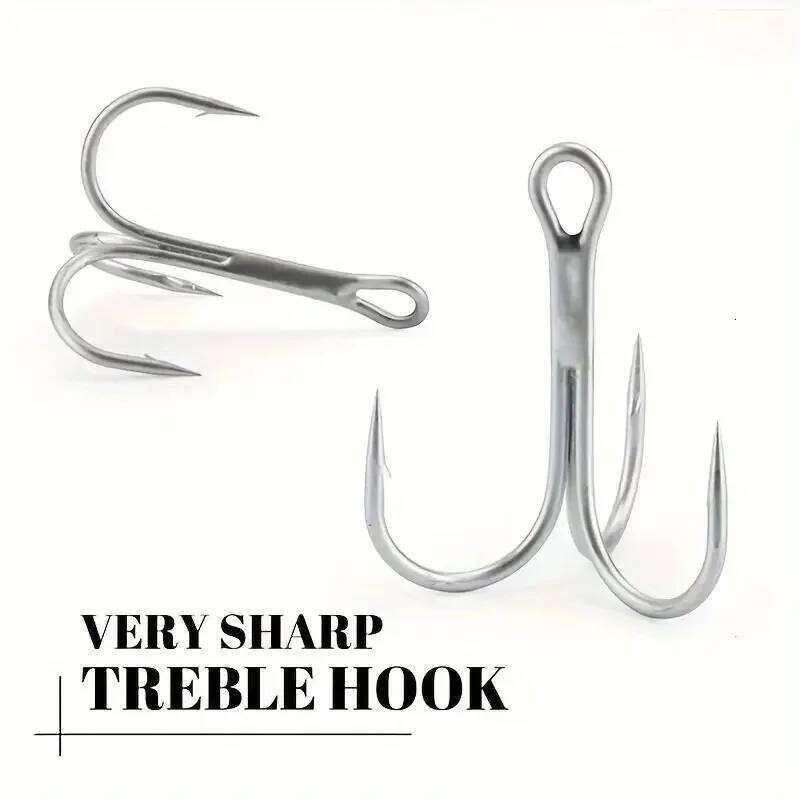 Treble Hooks, High Carboon Steel Hook, Perch Bass Predator, Fishing Accessories S260305