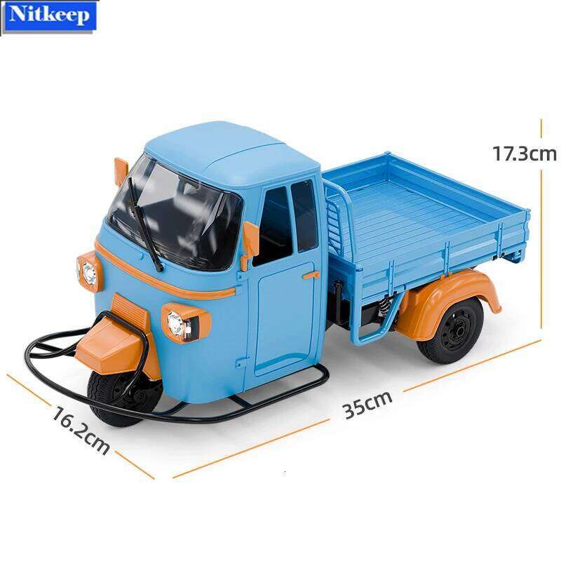 New 1/10 Full Scale Remote Control Three Wheels Truck 2.4G RTR RC Tricycle Model with LED Lights Music Effect Cars for Kids C260305