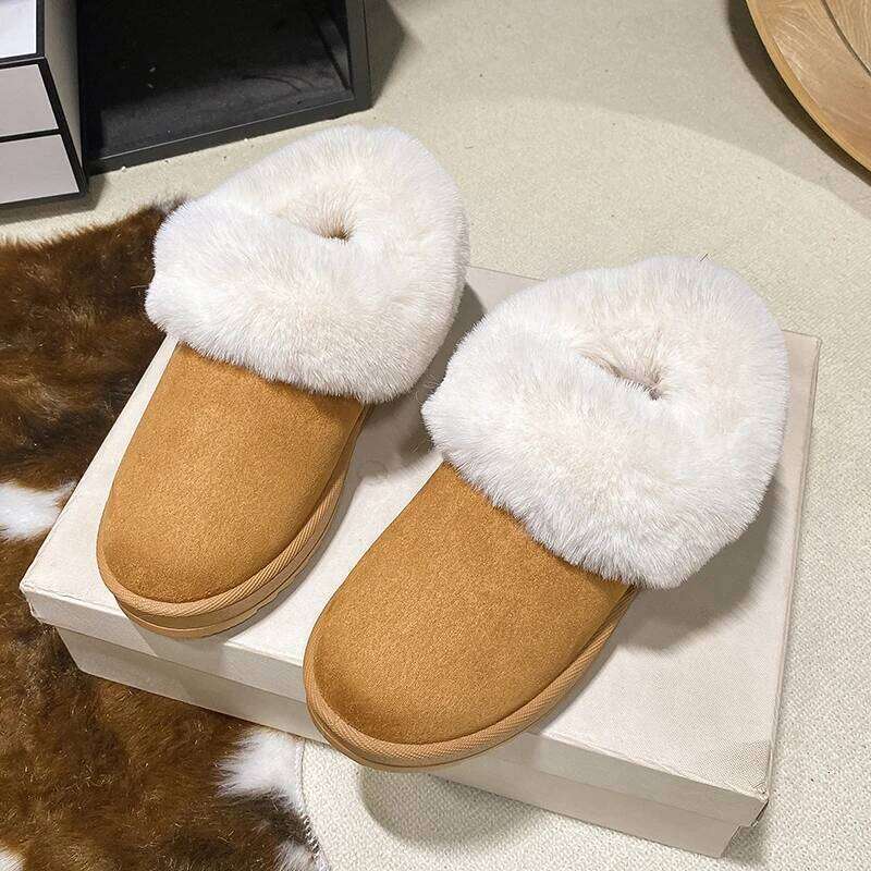2025 Winter New Women's Snow Boots Round Head Short Tube Thick Bottom Fashionable Multi functional Anti slip Warm Cotton Shoes