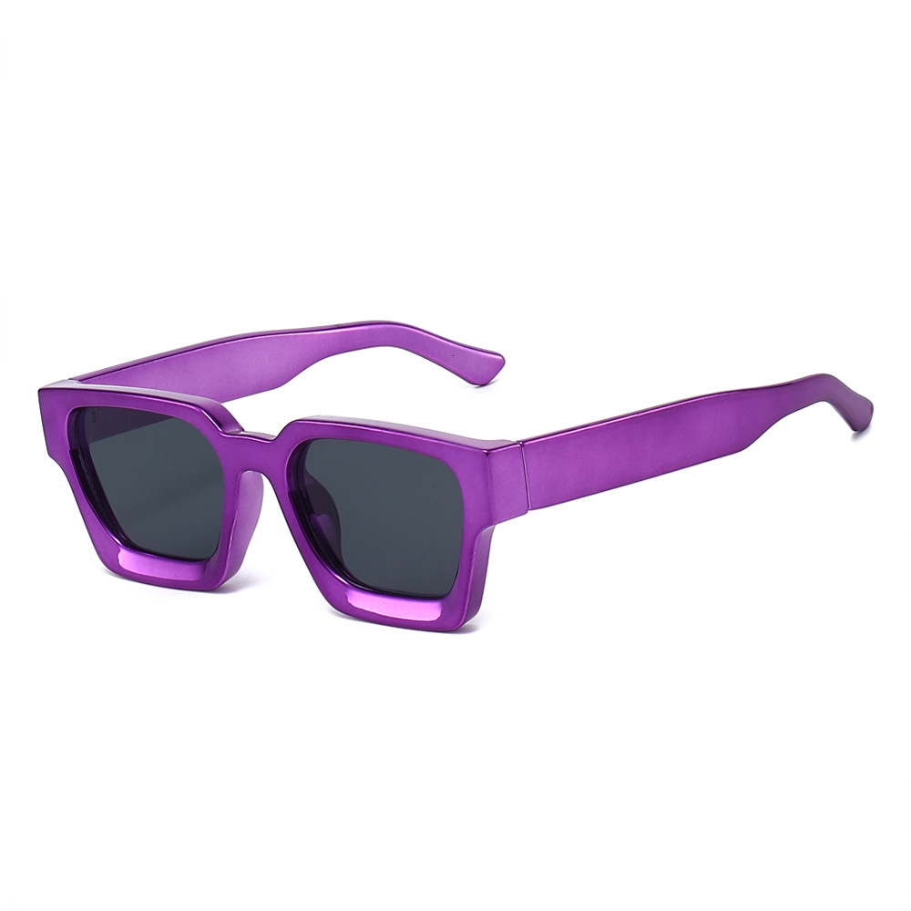 25 new models of square-frame European and American electroplated sunglasses, trendy, UV-protective, fashionable, rainbow