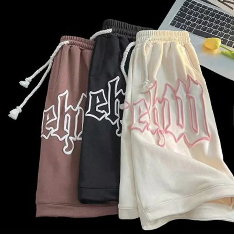 Casual Y2k Summer Women and Men clothing Goth Letter Pants Harajuku Oversize Sweat Gym Shorts Korean Streetwear Sportswear Short 260306