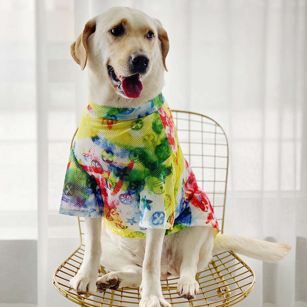 Thin Apparel Large Dog Trendy Tie-Dye Mesh Summer Breathable Clothes