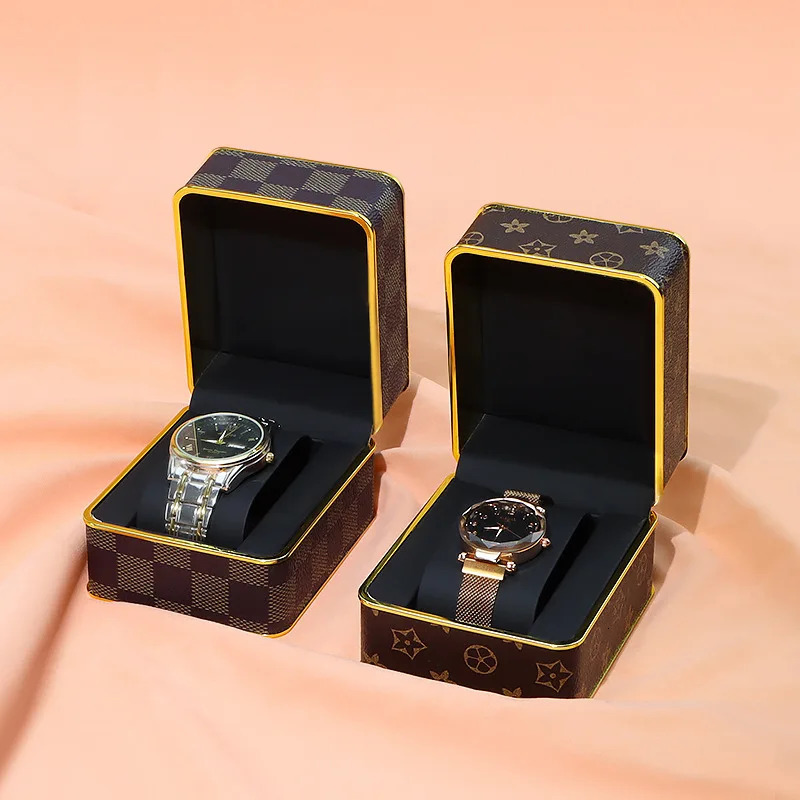 High-end Watch Box Flip Cover PU Leather Watch Packaging Box Men And Women General Watch Storage Box 260304