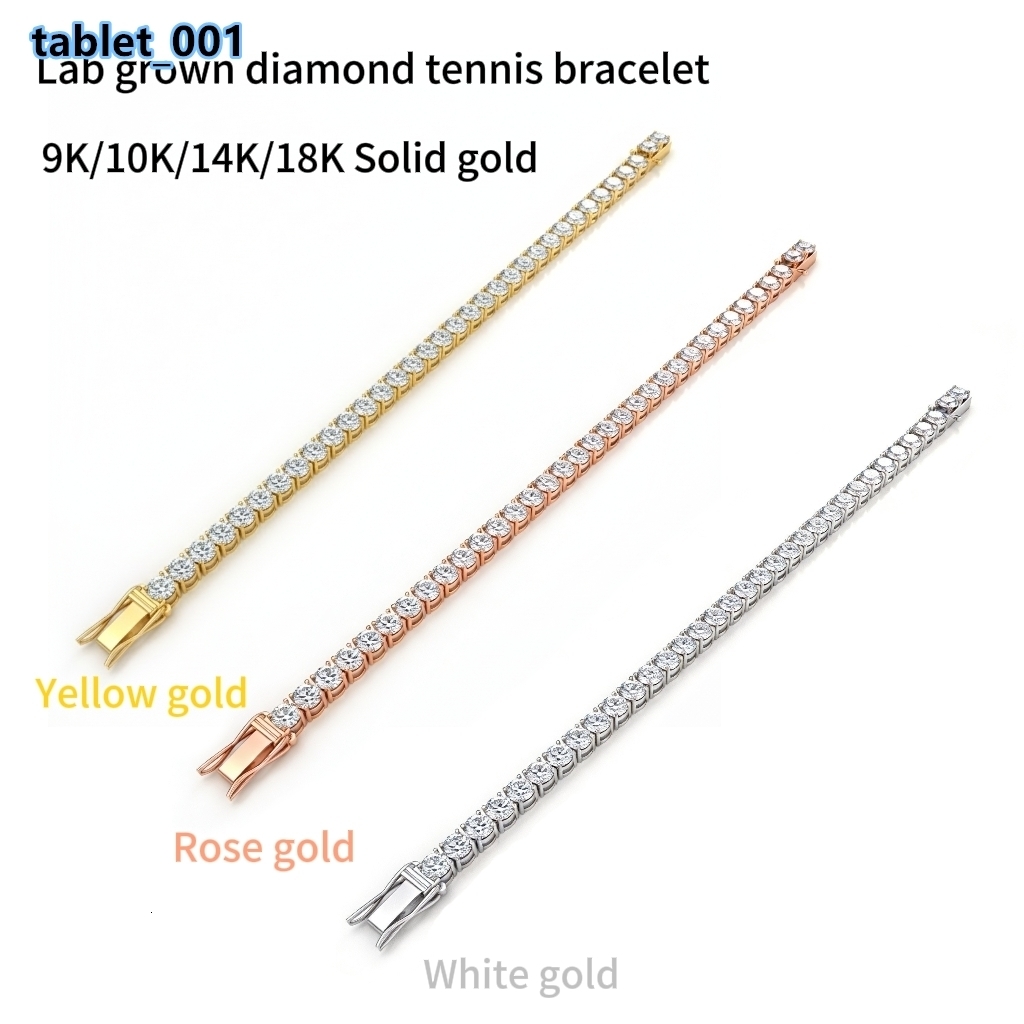 Custom IGI Certified Lab Grown Diamond Tennis Bracelet Chain 10K 14K 18K HPHT Cvd Diamond Bracelet for Women