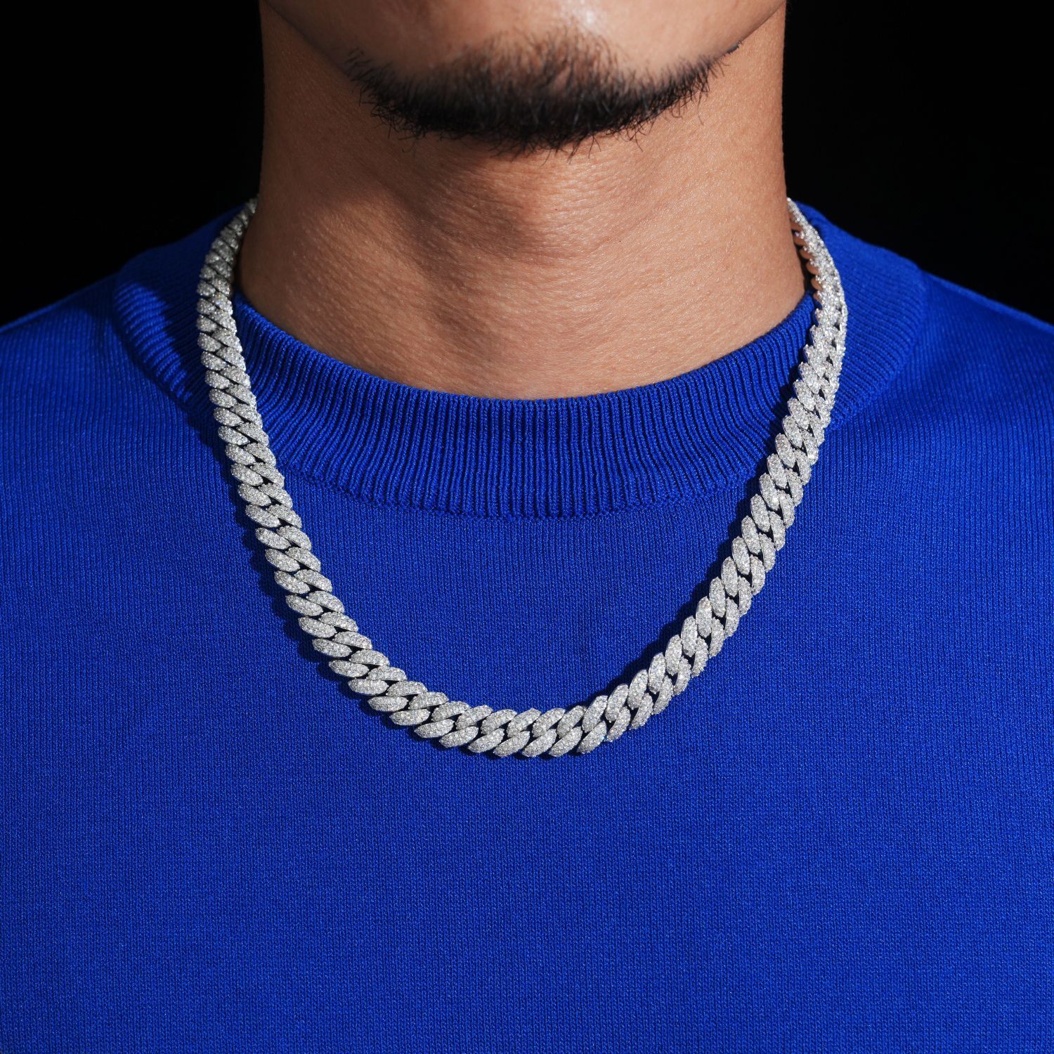 Special Offer Hip-hop S925 Moissanite 10MM Full Diamond Crescent Trendy Jewelry Necklace Cuban Chain