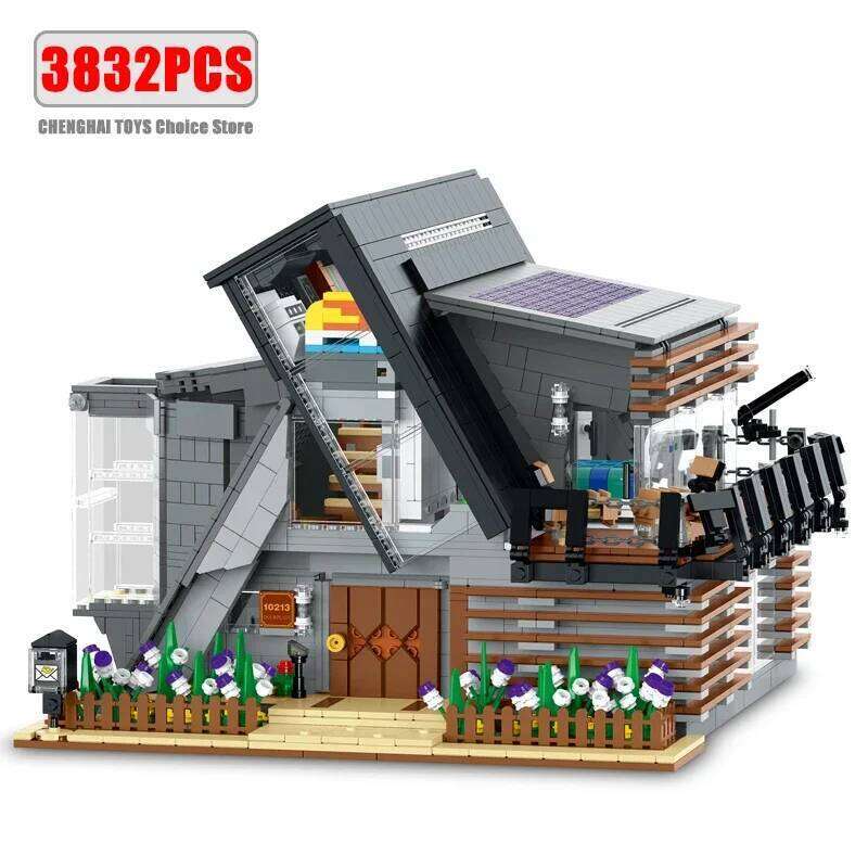 3832Pcs The Lambda House Building Blocks Model MOC Modular City Architecture Bricks Street View Sets Kid Toy for Childrens Gifts Z260306