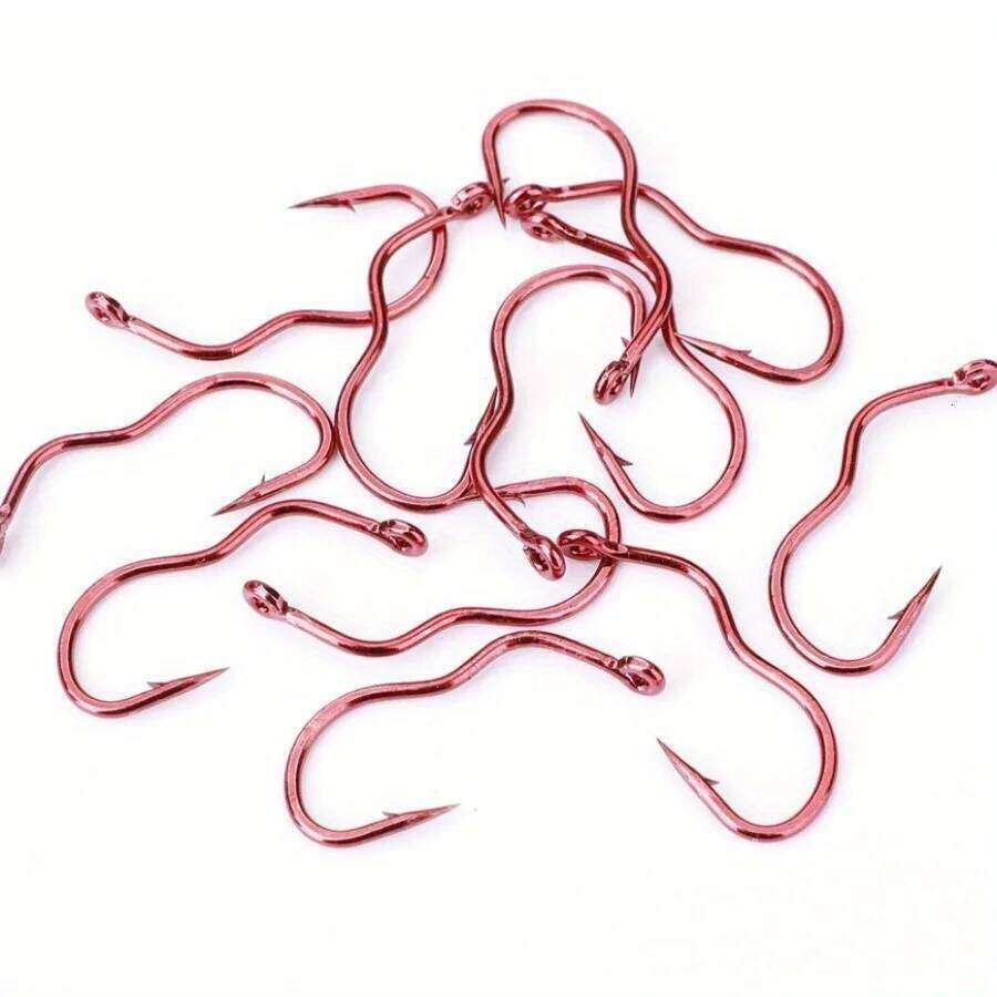 12pcs High Carbon Steel Jig Worm Hooks Fish Hook Saltwater Fishhook Carp Fishing Accessories Pesca S260305