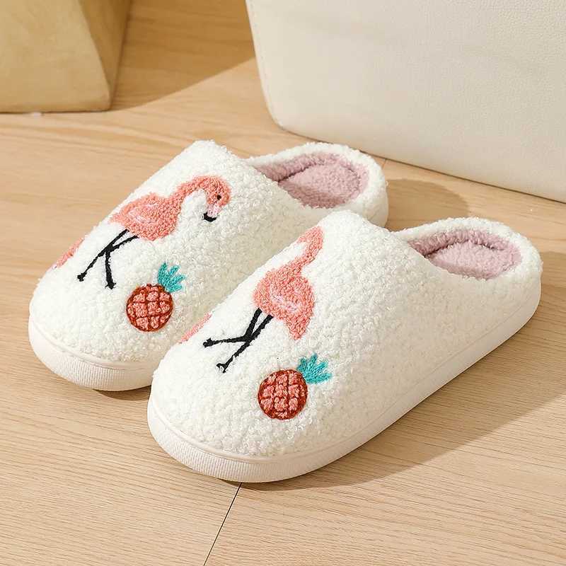 Kids Slippers House Shoes Cartoon Cotton Winter Shoes For Unisex Warm Anti-slip Soft Bottom White Shoes Size 36-45 S260305