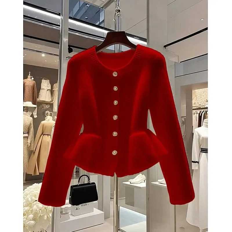 New Sweater Cardigan Women Autumn Winter Womens Temperament Long Sleeve Waist Knitwear JaCKet Female Coat Tops M260306