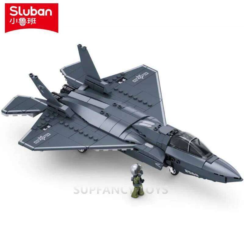 Sluban 335PCS Educational Building Blocks Set Air Force J35 Stealth Fighter Jet Model for Children Brick Children's Bricks Z260305