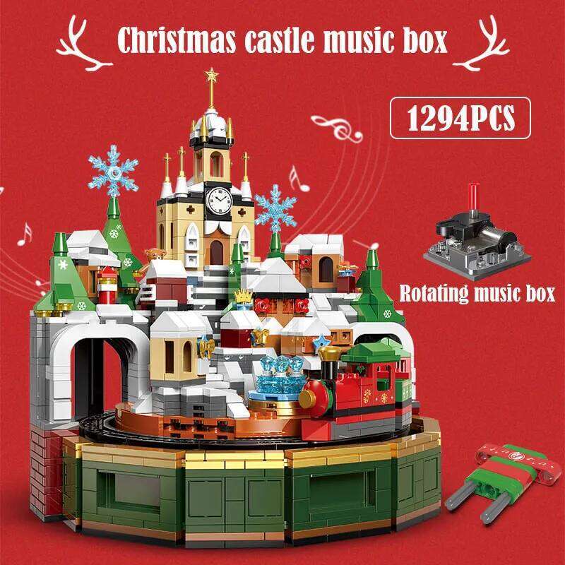 1455 Pcs City Christmas House Building Blocks Friends Music Box Castle Train Santa Claus Tree Bricks Toys For Kids Gifts Z260306