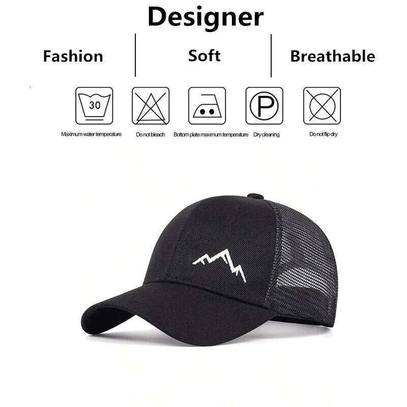 Unisex Mountain Range Embroidery Baseball Net Caps Spring and Summer Outdoor Adjustable Casual Hats Sunscreen Hat Y260304