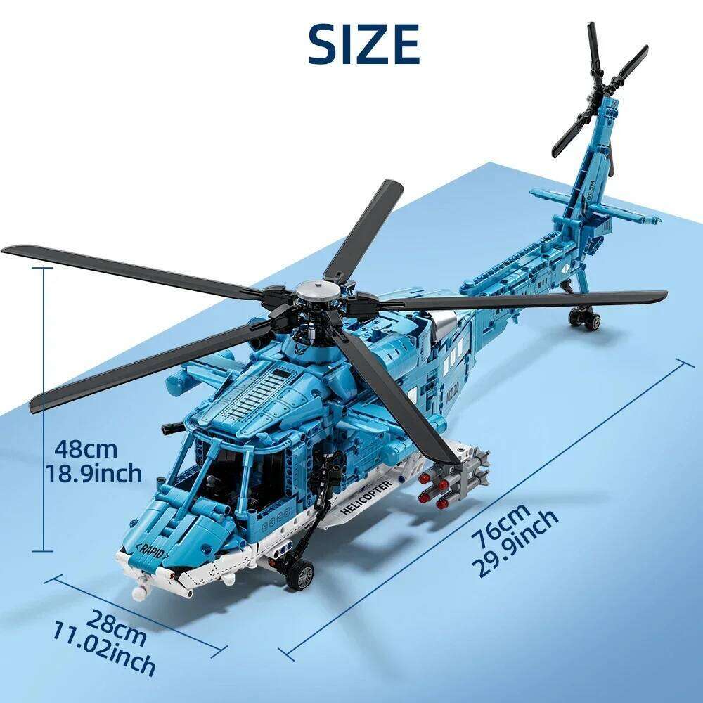 TOYLINX MOC 1521 PCS Military Attack Helicopter Building Blocks Set City SWAT Armed Aircraft Bricks Toys For Boys Birthday Gifts Z260305