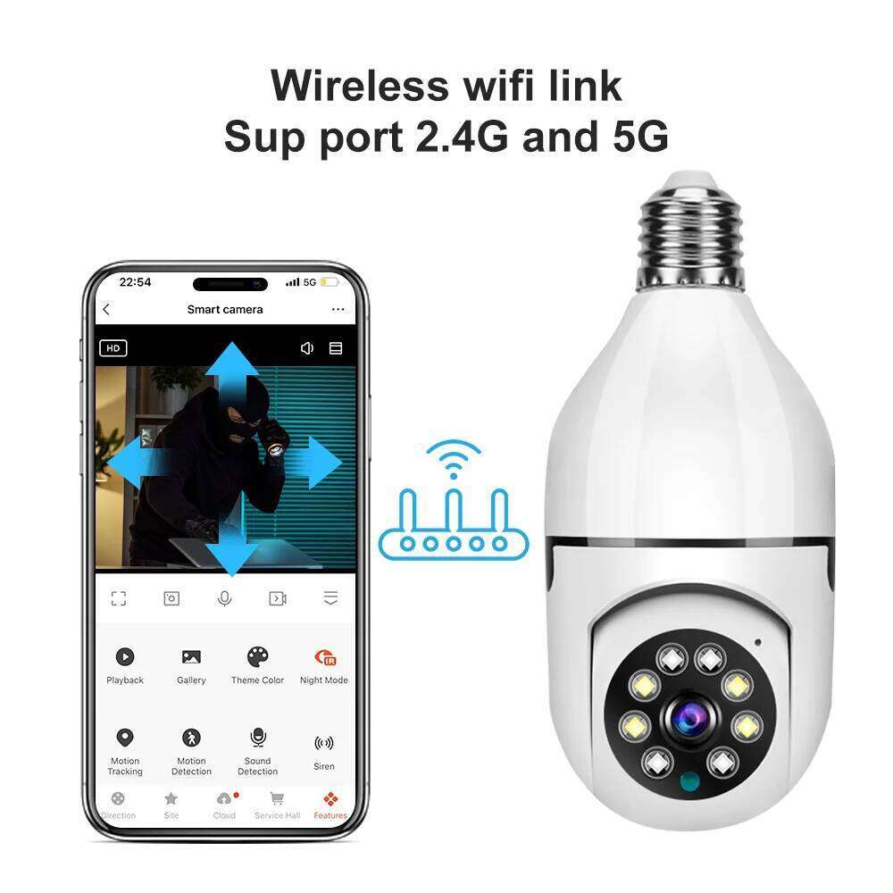 Tuya 2.4G/5G Dual-Band Bulb 3MP/4MP/5MP WiFi Two Way Voice AI Human Detection Night Vision E27 Camera Surveilance Cam 26W0306